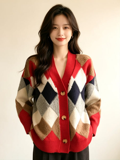 Cardigan Oversize Multicolor Lana & Chiporro
