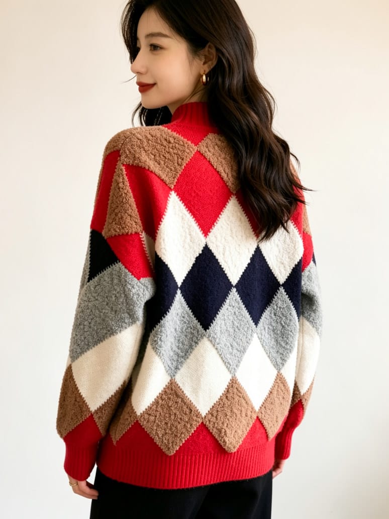 Cardigan Oversize Multicolor Lana & Chiporro